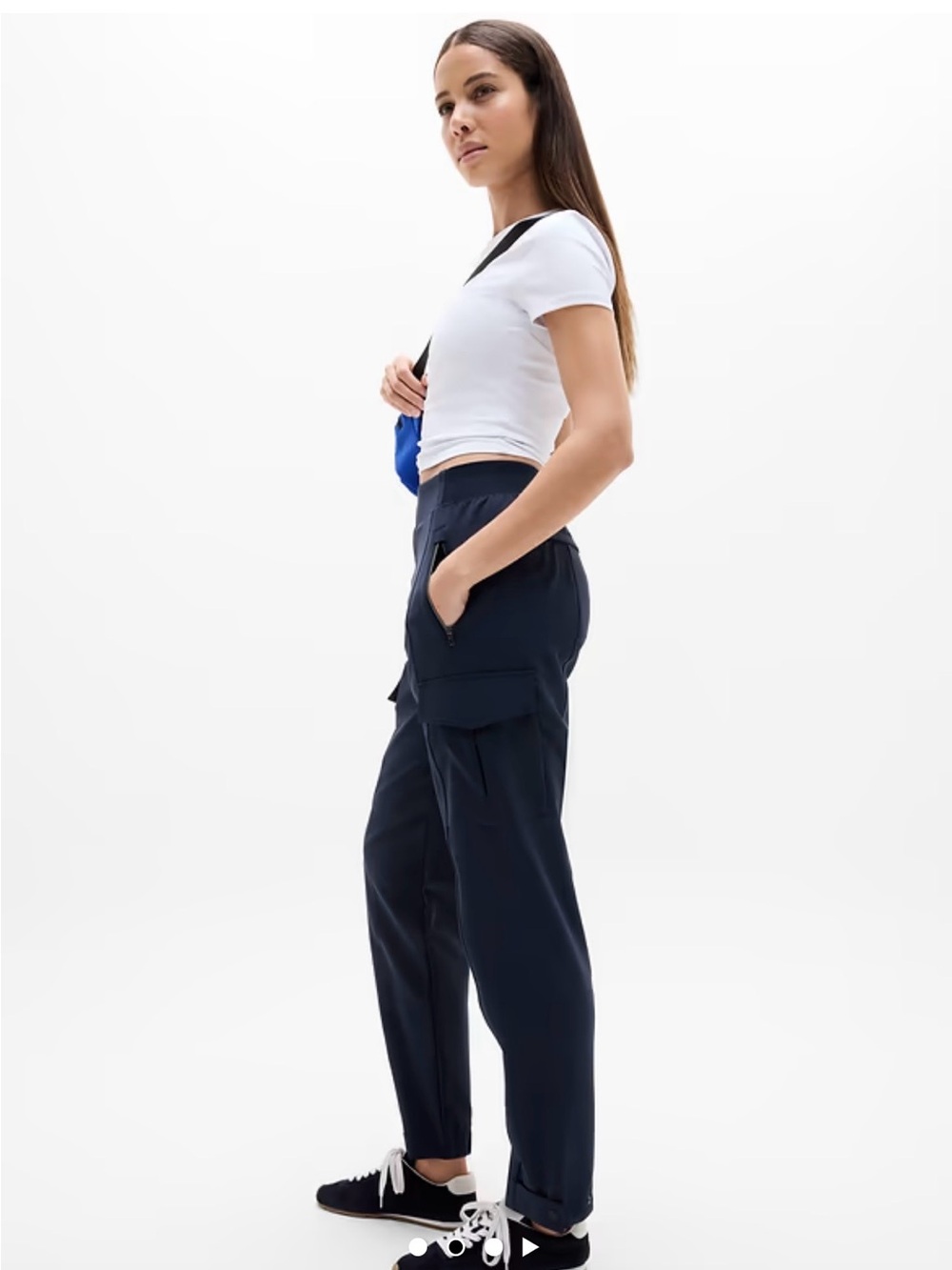 Athleta Endless High Rise Cargo Pant Navy Blue Size 2